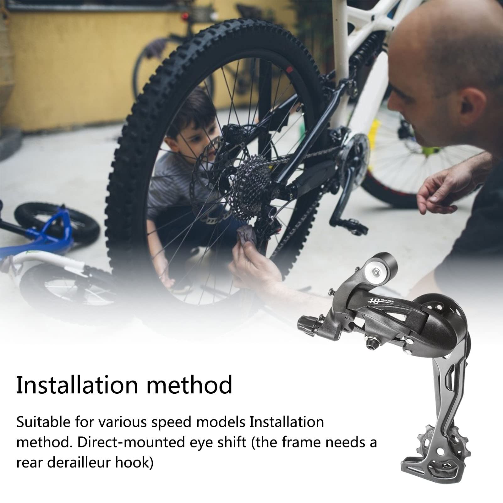 Dérailleur Arrière Vélo 7/8/9/10/11 Vitesses - Compatible VTT Et Route, Montage Direct, Acier Et Nylon - 10