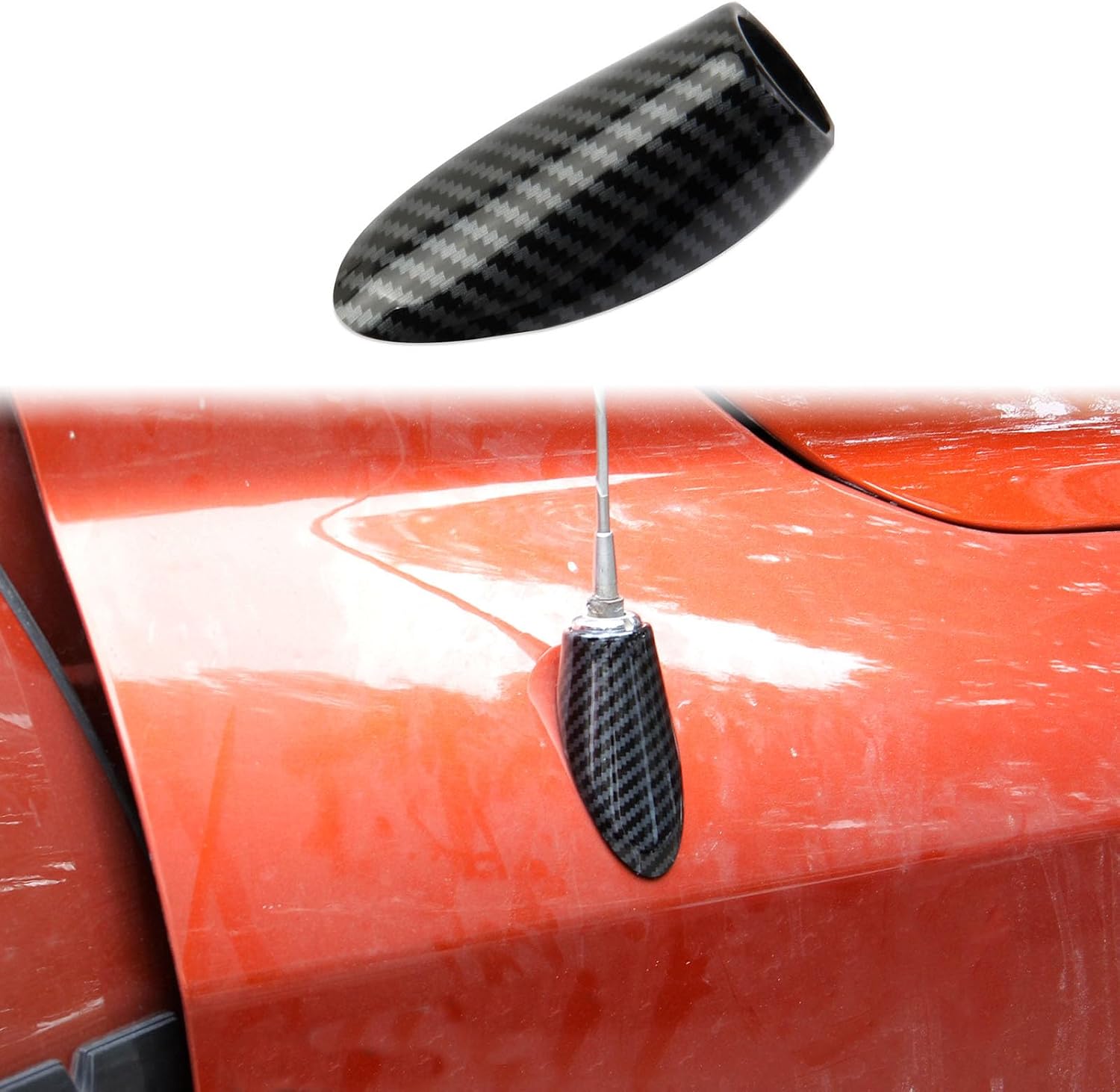 Antenna Base AM FM Cover Trim Accessories fit 2009-2018 Dodge RAM 1500 2500 3500 (Carbon Fiber Pattern)