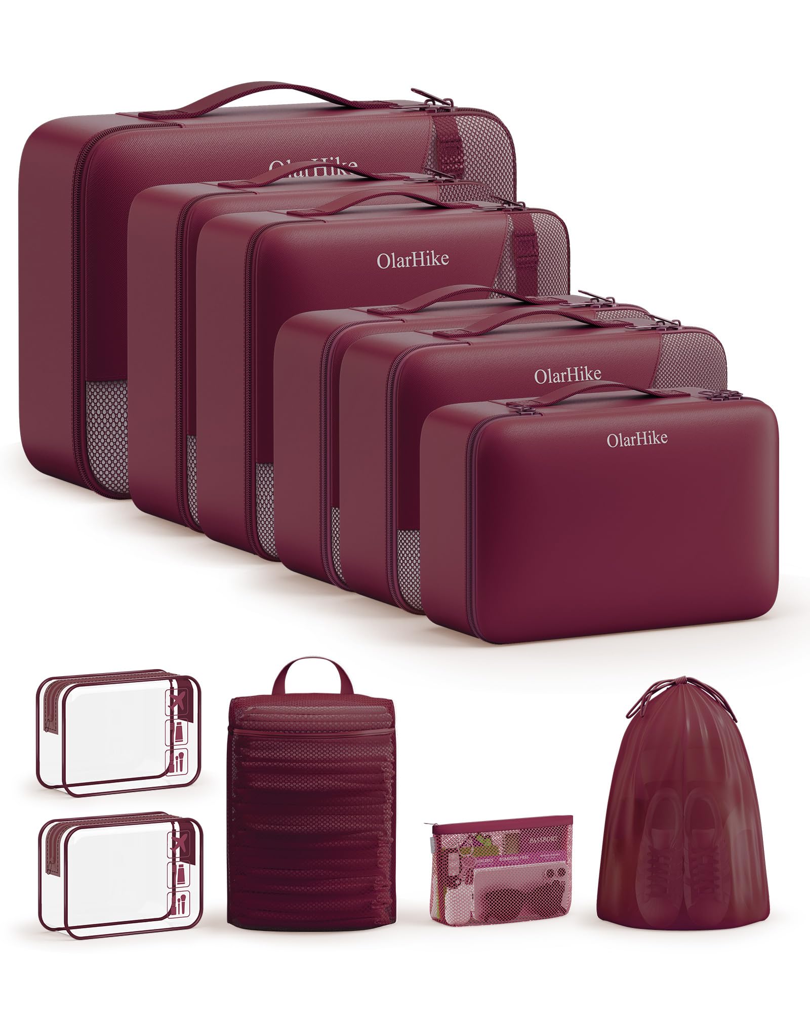 OlarHike 11 Set Packing Cubes for Travel, Gifts for Women Mom,Anti-Tearing Suitcase Organizer with Over 1000 pcs Mesh Holes,Vacation Essentials &amp; Accessories for Cruise Ship