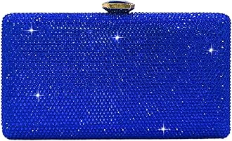 Boutique De FGG Crystal Evening Bags for Women Formal Party Box Clutch Wedding Rhinestone Handbags Bridal Clutch Purse,Mini