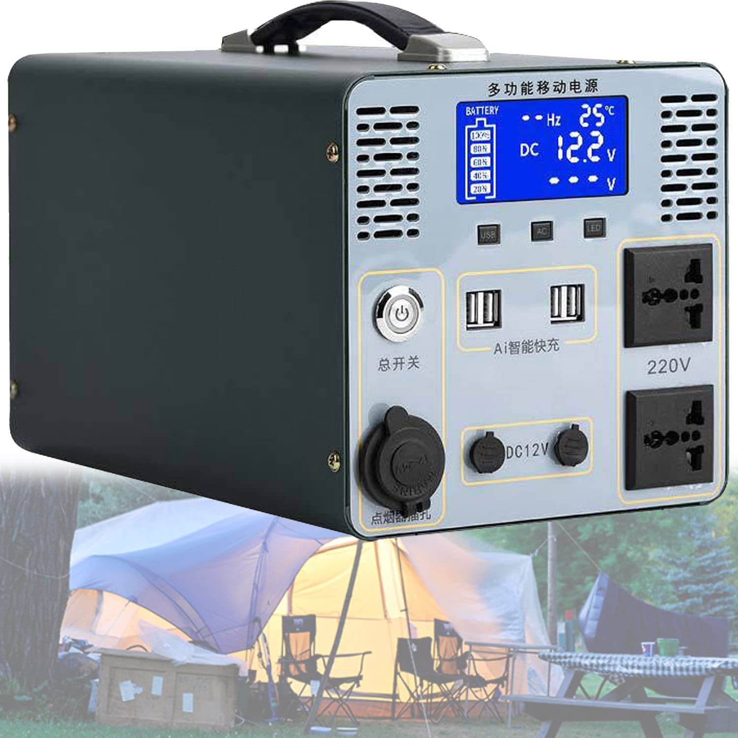 Przetwornica napięcia 2300 W, 12 V na 230 V, falownik samochodowy z USB, LCD i gniazdami, czysty sinus (2000 A)