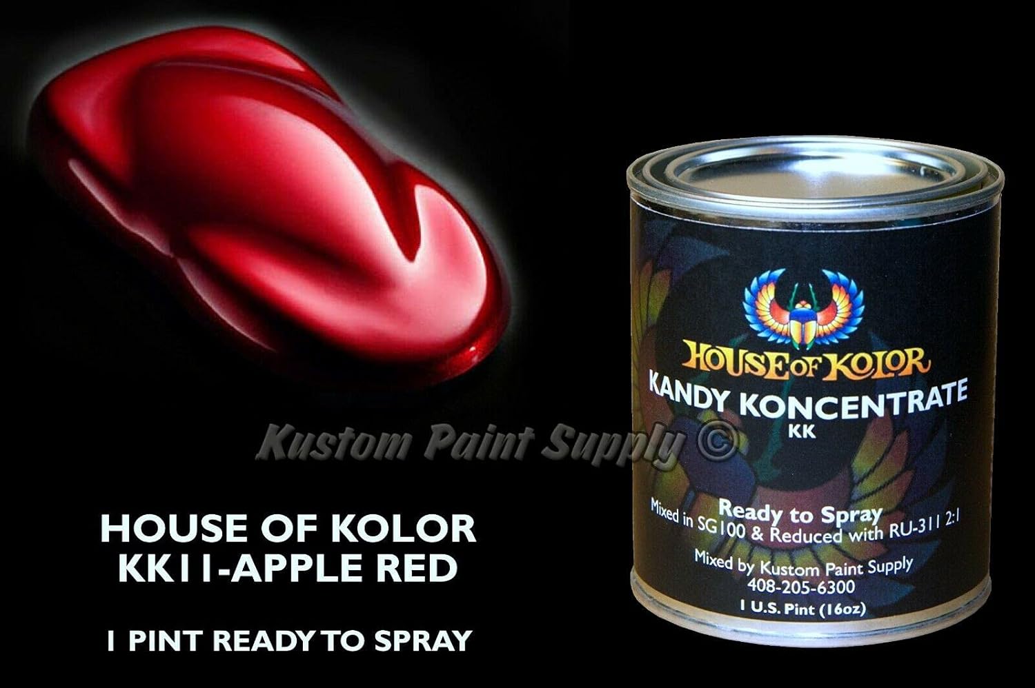 House of Kolor Apple Red Kandy KK11 1 Pint Can Ready To Spray Candy Paint
