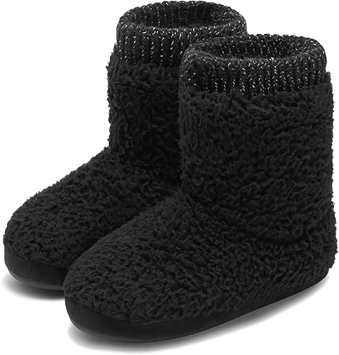 Pantuflas cómodas y cálidas de forro polar sintético para mujer, con forro de felpa, suela antideslizante para interiores y exteriores