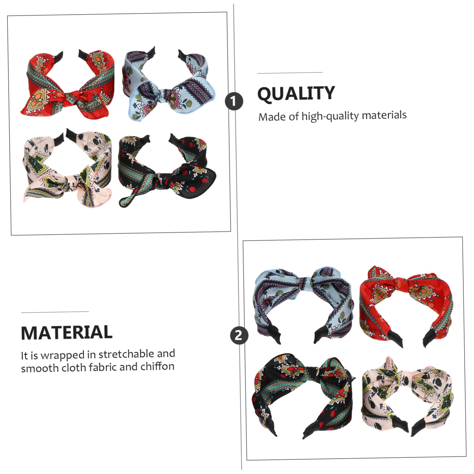 Healeved 12piezas Diademas Anchas Para Mujer Diseño De Contraste y Lazo Paquete De Accesorios De Moda Para Ocasiones Para Fiesta Escuela y Viajes