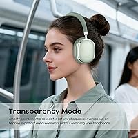Vista 5 de Srhythm NiceComfort 95 Auriculares híbridos con cancelación de ruido, auriculares Bluetooth inalámbricos con modo de transparencia, ENC, sonido HD