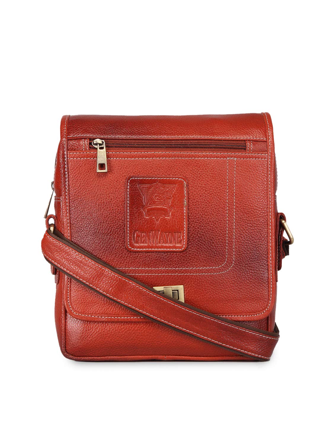 genwayne casual crossbody leather men sling bag (Tan)-picture-31