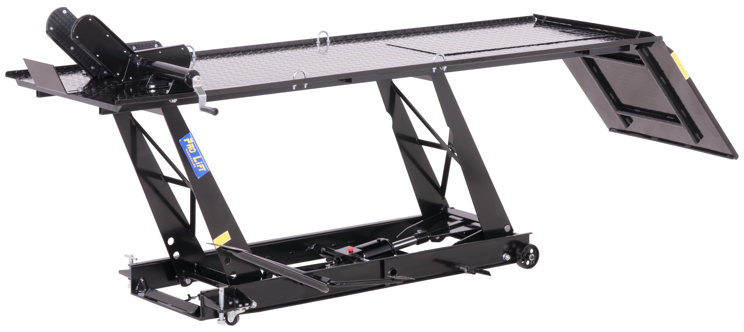 Plataforma elevadora para motocicleta, 450 kg, pedal, paralelo, plataforma de trabajo, paralelogramo, etapa de montaje