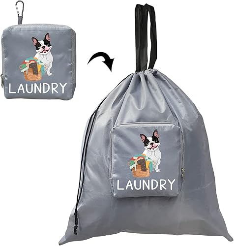 Bolsas de viaje para lavandería con asas y mosquetón, bolsa de viaje plegable para lavandería sucia con bonito patrón de alpaca, 24 pulgadas de