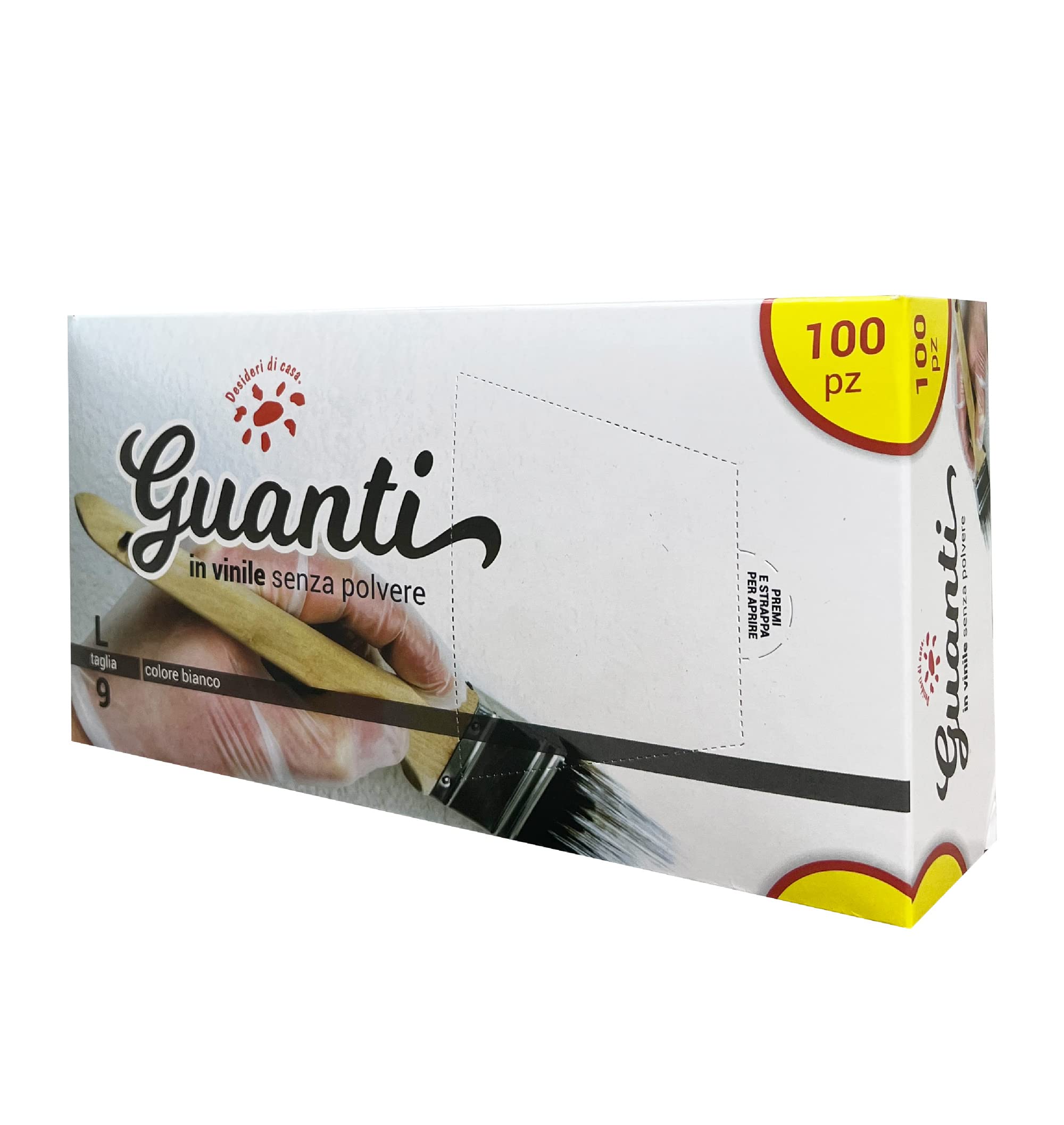 Confezione Da 100 Guanti In Vinile Monouso - Senza Lattice E Polvere, Certificati CE | Taglia L (9-10.5 Cm) - Foto 2