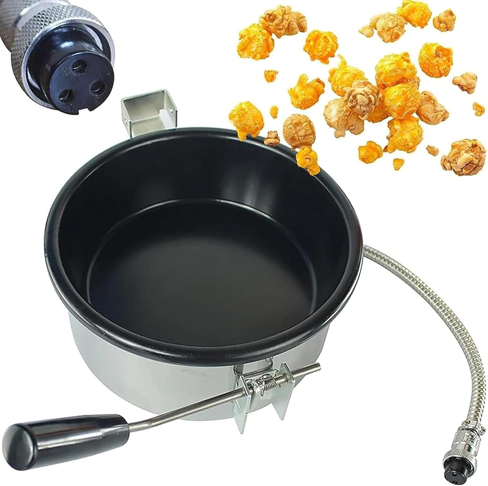 Heissluft Popcornmaschine Zubehör Popcorntopf, Ersatz Popcorn Topf für Elektrische & Handgekurbelte Geräte, Antihaft Anti-Scorch Design, Einfach zu Reinigen, 230g Kapazität (3 holes-25mm,A)