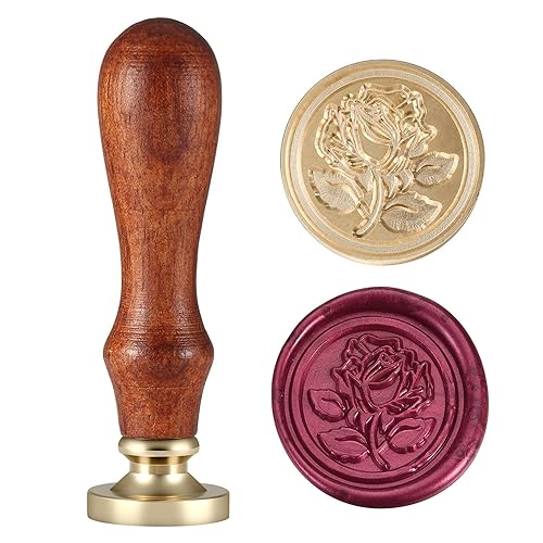 Yoption Sello de cera de rosa romántica, decoración en invitaciones de boda, sobres de carta, paquetes de vino, sellos de tarjetas de San Valentín