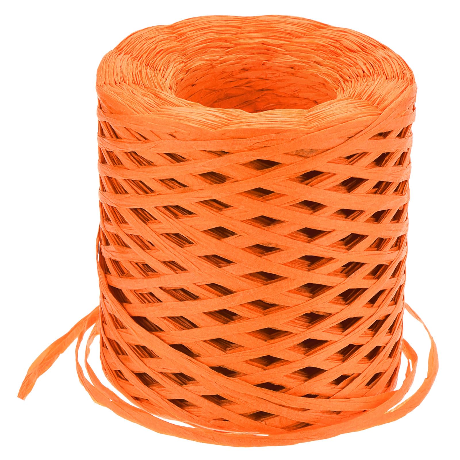 QUARKZMAN Nastro Artigianale in Carta di Rafia, 6mm x 200M Corda di Rafia per Imballaggio Regali Fai da Te, Nastro per Avvolgere Natale, Arancione