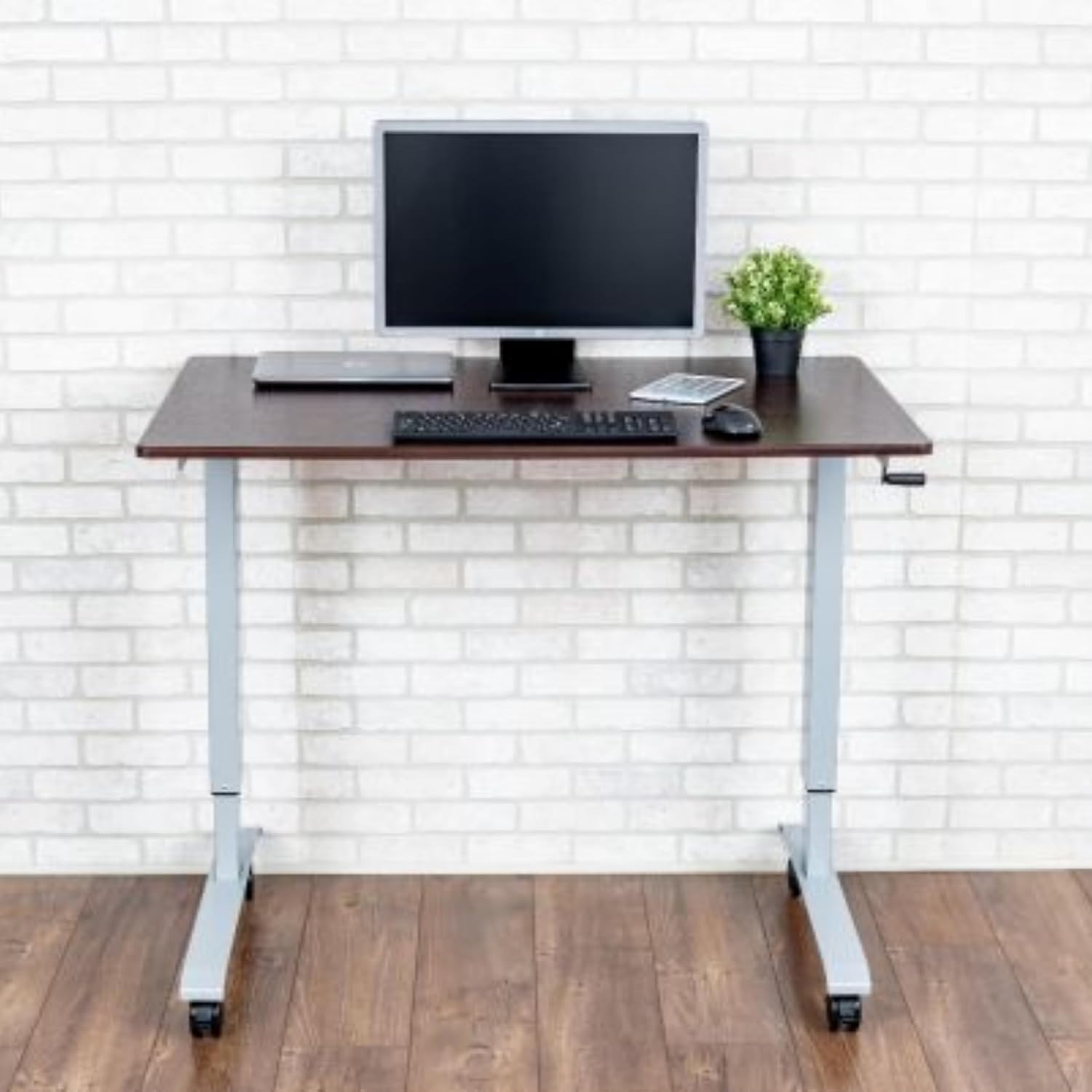 FSE 373-STANDUP-CF48-DW 48" High Speed Crank Adjustable Stand Up Desk
