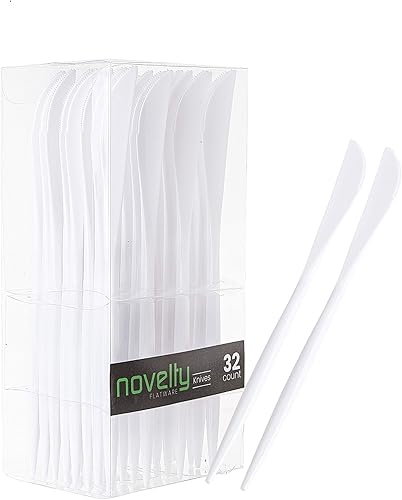 Miniatura 7 de Cubertería moderna de la novedad, cubertería, cucharas desechables de plástico de lujo blanco 64 unidades