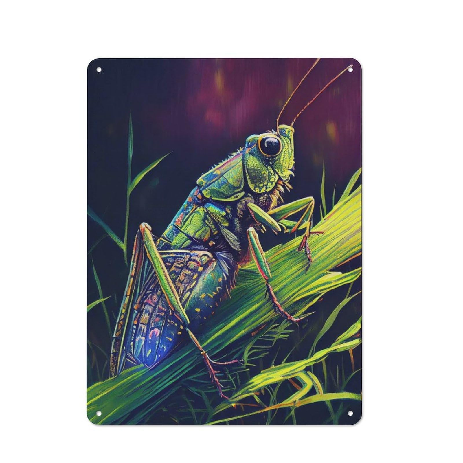 Junmoney The Jumping Grasshopper Metal Sign 40X30cm With For Home Bar Wall, Retro Decor, For Garage, Workshop And Man Cave Decoration