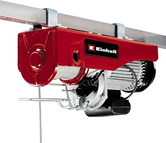 Einhell Cable Lift TC-EH 1000 Hoist 1600 W, up to 500 kg to 18 m, up to 1000 kg to 9 m, including guide pulley and safety bar, 18 m cable diameter 6 mm, 2 double clamps for mounting