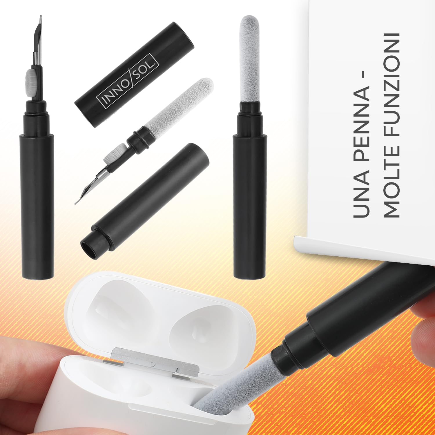 Set pulizia per l'elettronica I Adatto per AirPods, telefono cellulare, smartphone, cuffie, fotocamera, ecc.- Kit pulizia airpods con argilla detergente, penna detergente e panno in microfibra