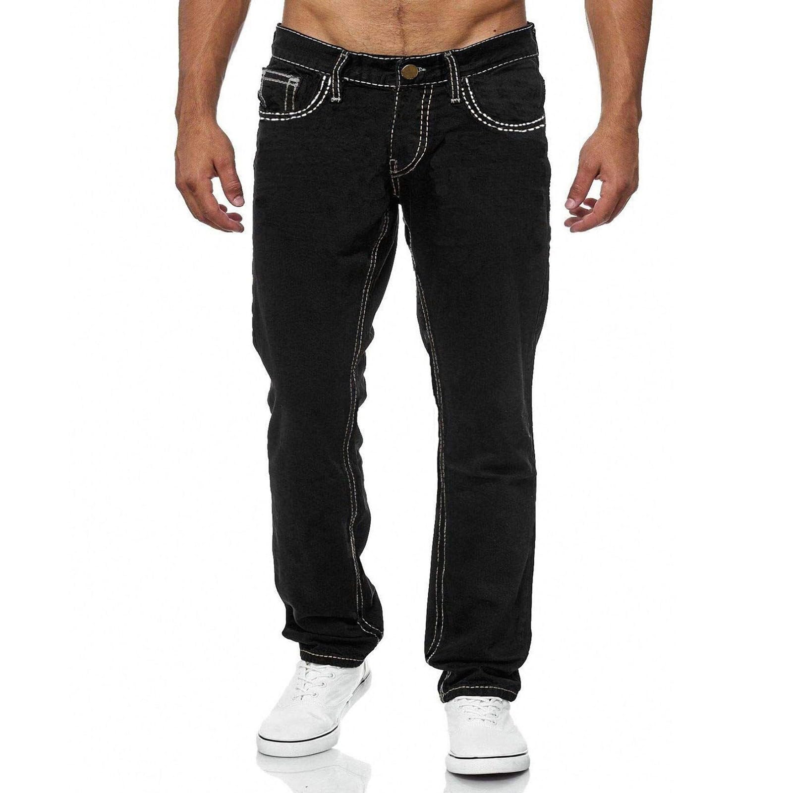 Jeans Hombre-Pantalones de Hombre Pantalones de Mezclilla Casuales cómodos Pantalones de Mezclilla Casuales elásticos de Moda