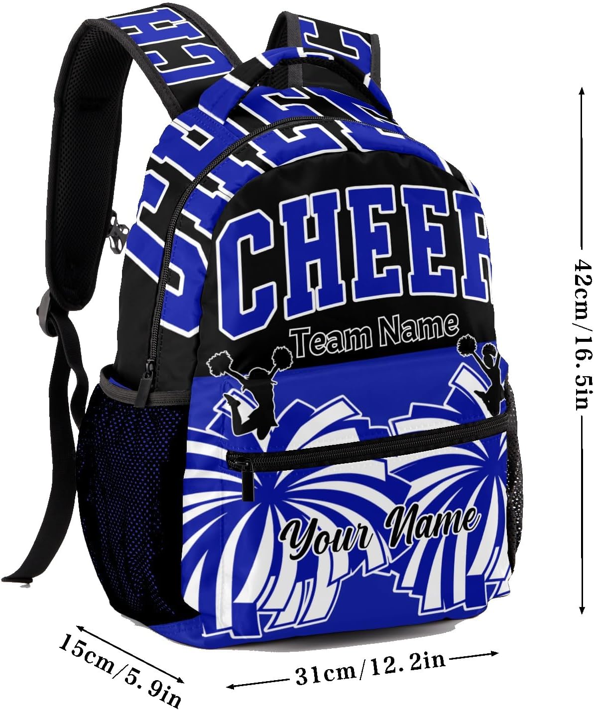Blue Cheer Custom Cheer Bag Backpack for Cheerleader Personalized Cheerleading Backpack Bag, Cheer Coach Casual Travel Daypack