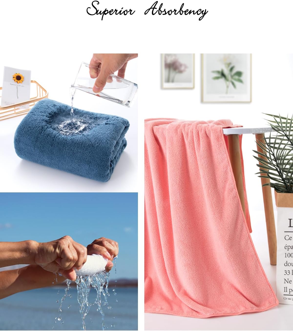 Lumimi 8-Piece Soft Microfiber Towel Set Incredibly Absorbent Lightweight Quick Dry and Durable, 55" L x 27" W, 4 Bath Towels 4 Hand Towels Multicolour