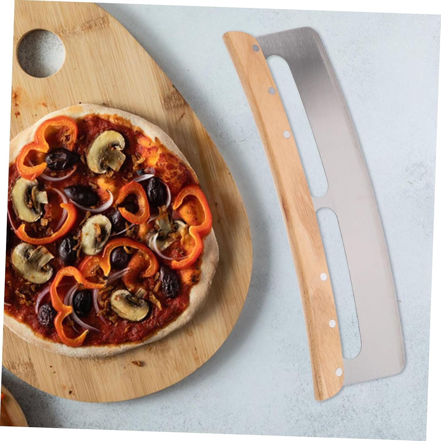 1 Set Pizza Cutter Pizza Paddle Pizza Slicer Pizza Cutting Board Pizza Rocker Cutter Pizza Wheel Cheesecake Slicer Cheesecake Cutter Pizza Making Accessories Stainless Steel