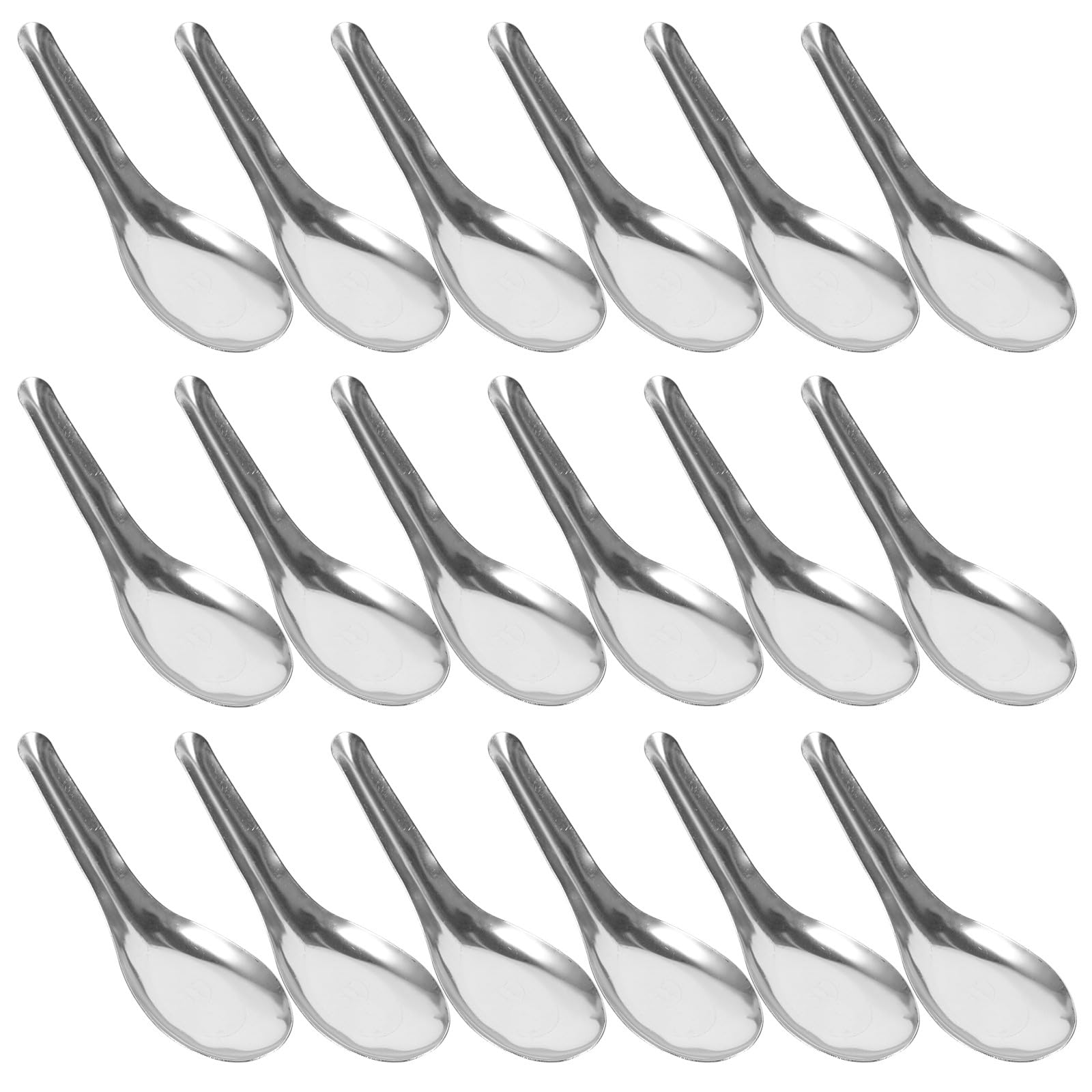 50 Cucchiai da Minestra in Acciaio Inossidabile Lucidato, Cucchiai da Tavola Spessi 13x4,2 Cm per Ristoranti, Catering e Uso Domestico, Posate Multiuso per Zuppa, Stili multipli