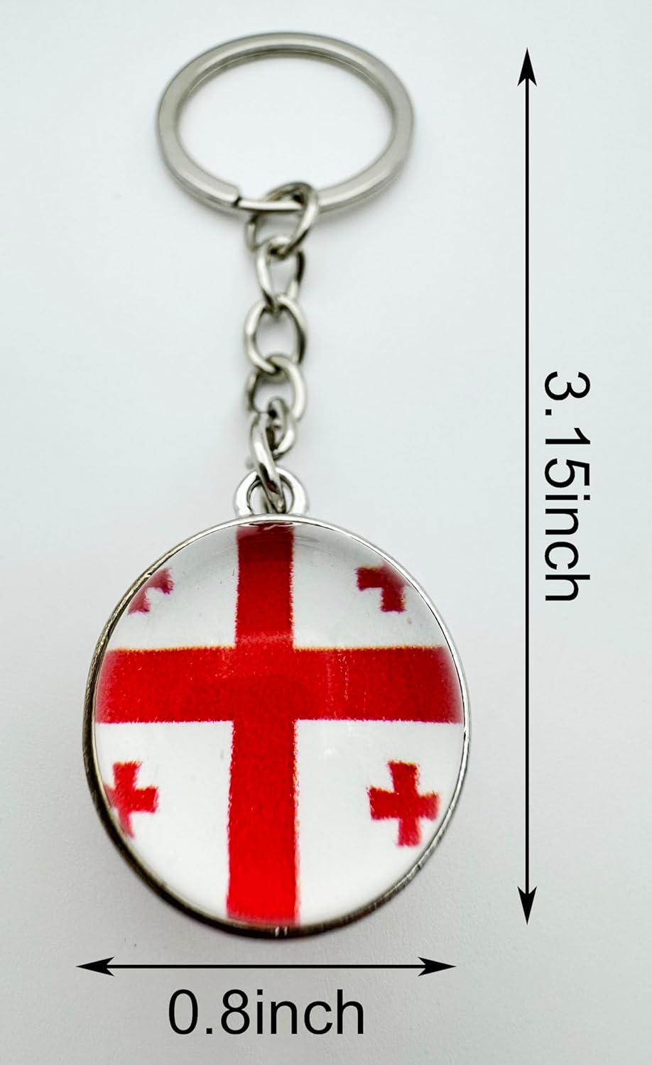3 Pcs Georgia Flag Key Chain,Cool Keychain for Car Keys, Stainless Steel Keyrings & Keychains,Used for Home Decoration, Jewelry Hanging Decorations. - Image 3