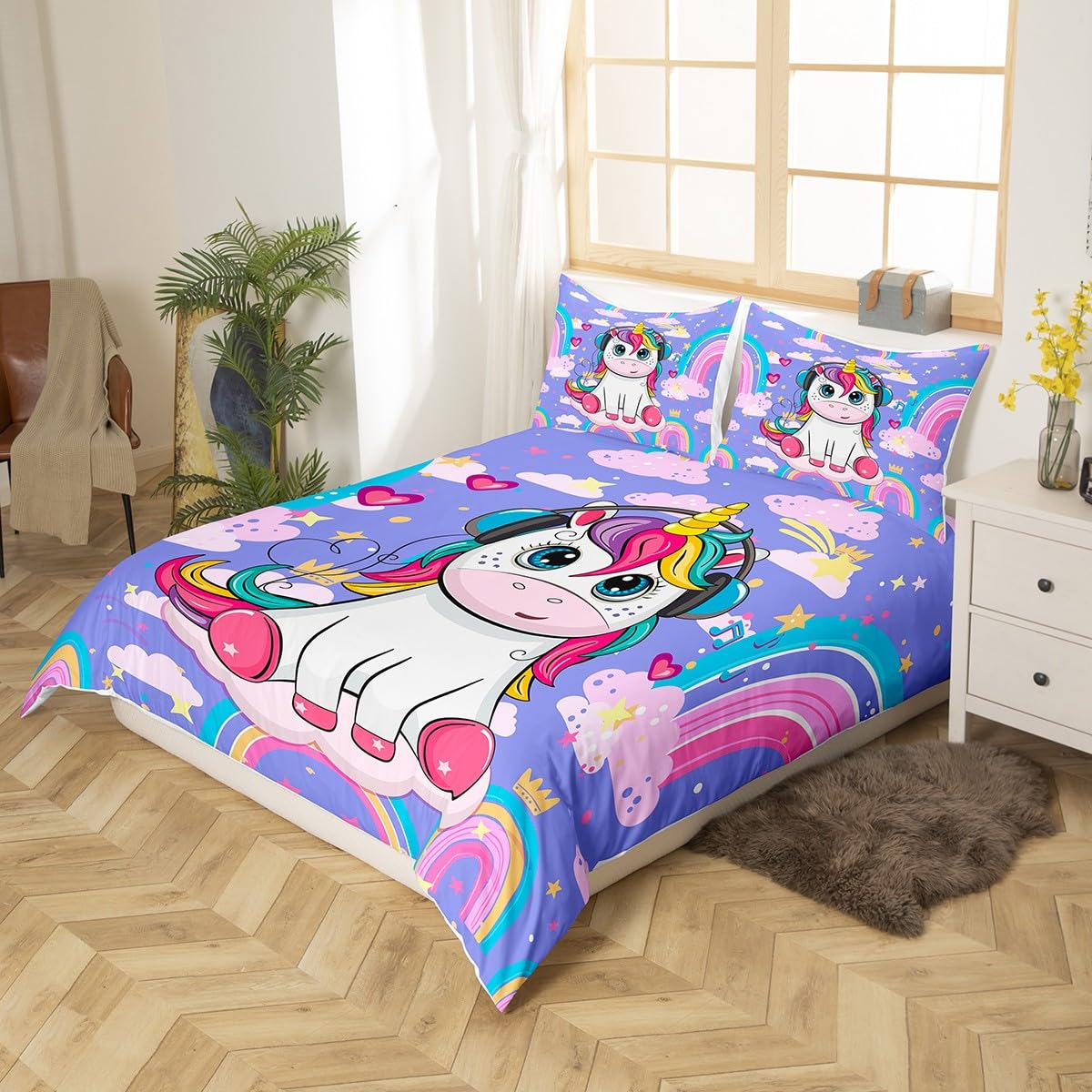 Manfei Unicorn Duvet Cover Set King Size - Image 2
