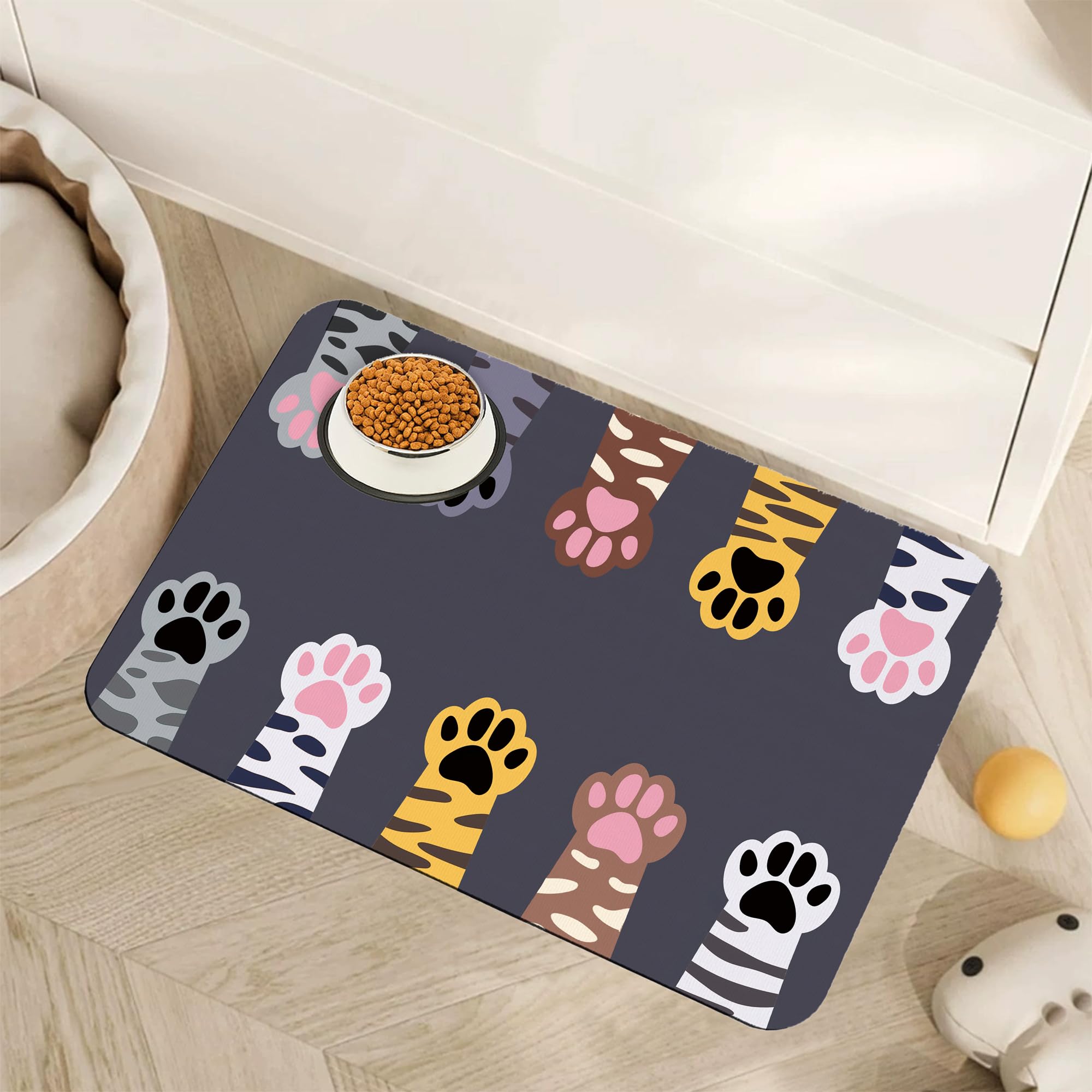Tapis de nourriture pour chien mignon pour sols | Tapis d'alimentation antidérapant