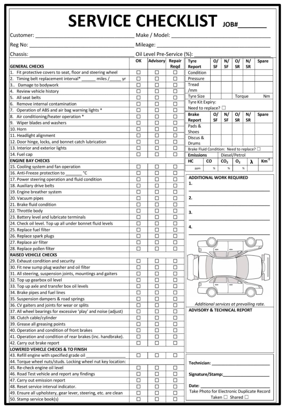 Vehicle Service A4 Checklist Pad - Used Car Safety Check & Invoice Sheets - x50 Sheet Book      Paperback – November 24, 2025