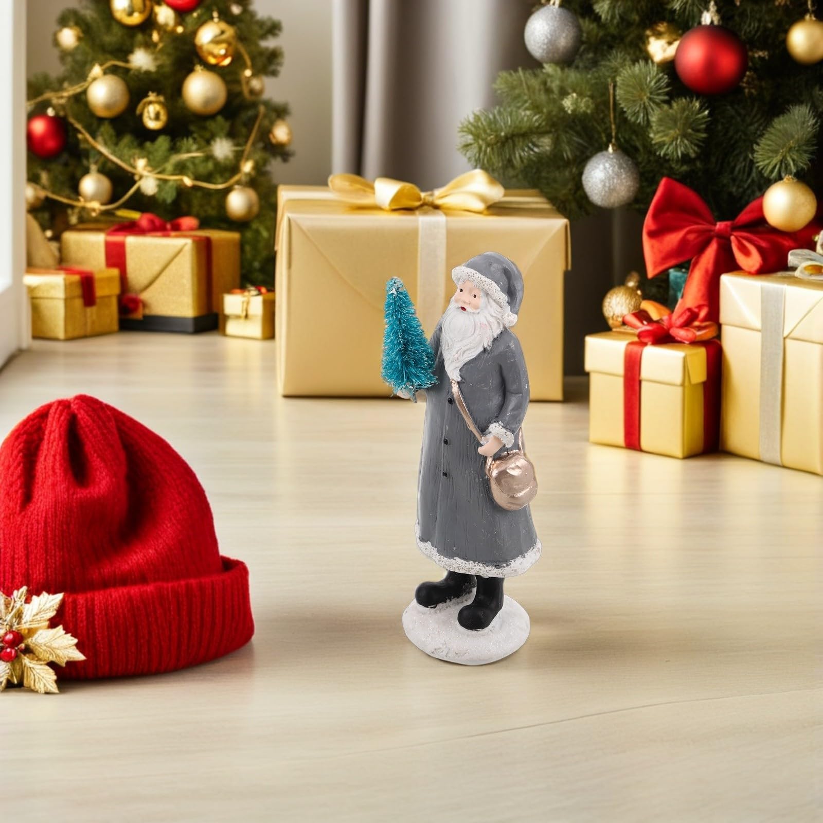 minkissy Statuetta Babbo Natale in Resina, Decorazione Creativa da Tavolo