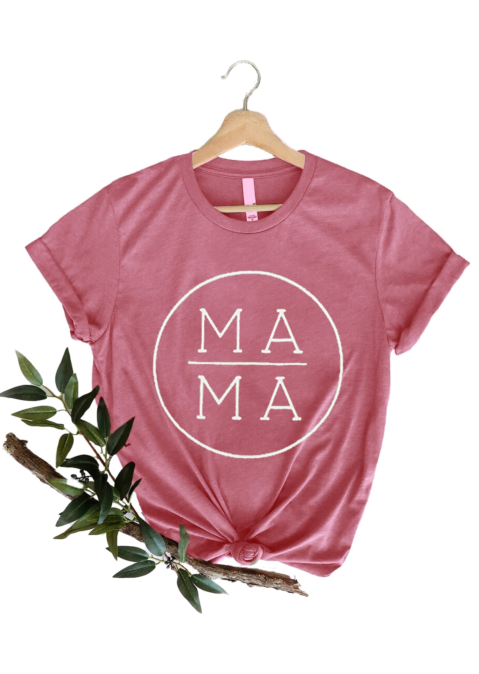 LOTUCYMama Shirts for Women Tie Dye Mama Letter Printed T Shirt Casual Tee Tops Funny Graphic Tees