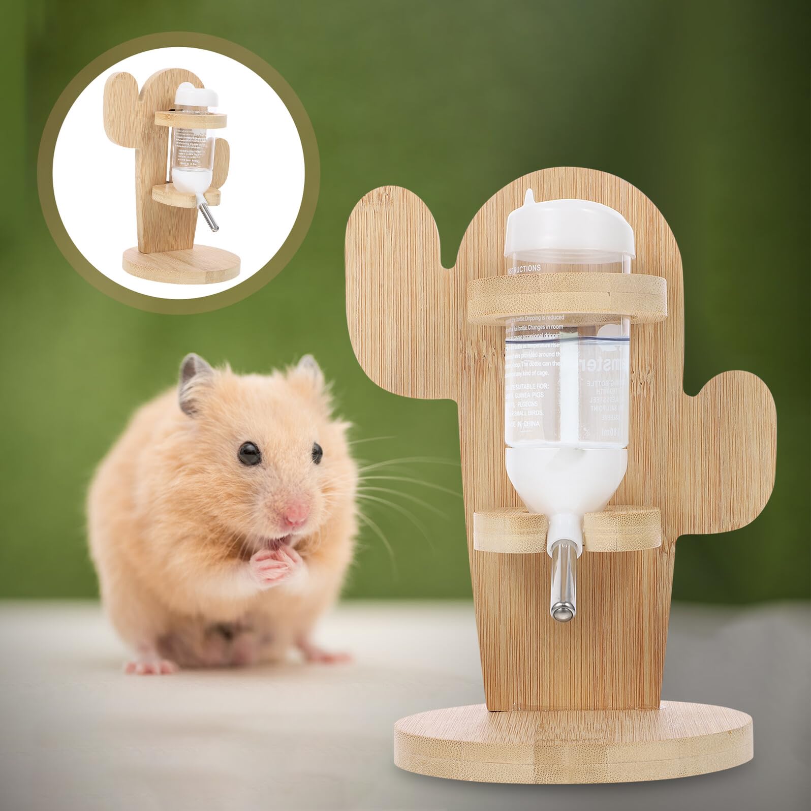 Homoyoyo Verschleißfeste Vertikale Hamster Wasserflasche und Kunststoff mit Auslaufsicherem Design und Leicht Ablesbarem Wasserstand für Kleintierkäfige Zufällige Farbe