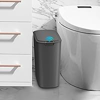Vista 8 de Cesun Cubo de basura negro con sensor de movimiento automático para baño con tapa, cubo de basura sin contacto de 2.6 galones, cubo de basura