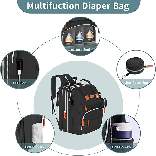 Miniatura 4 de Mochila para pañales, bolsa de pañales grande, bolsa de pañales multifuncional, bolsas de pañales..