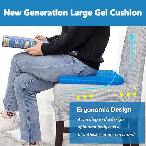 Miniatura 2 de Cojín de gel grande para asiento de coche, cojín de gel de huevo de doble capa para silla de ruedas, almohadillas transpirables para silla de ruedas