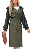 Women&apos;s Trench Coat Long Loose Jacket Spring Fall Overcoat with Belt