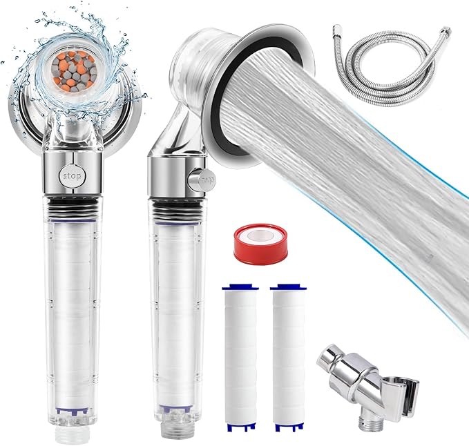 Lemnislife High Pressure Shower Heads, Double Filtered Shower Head with