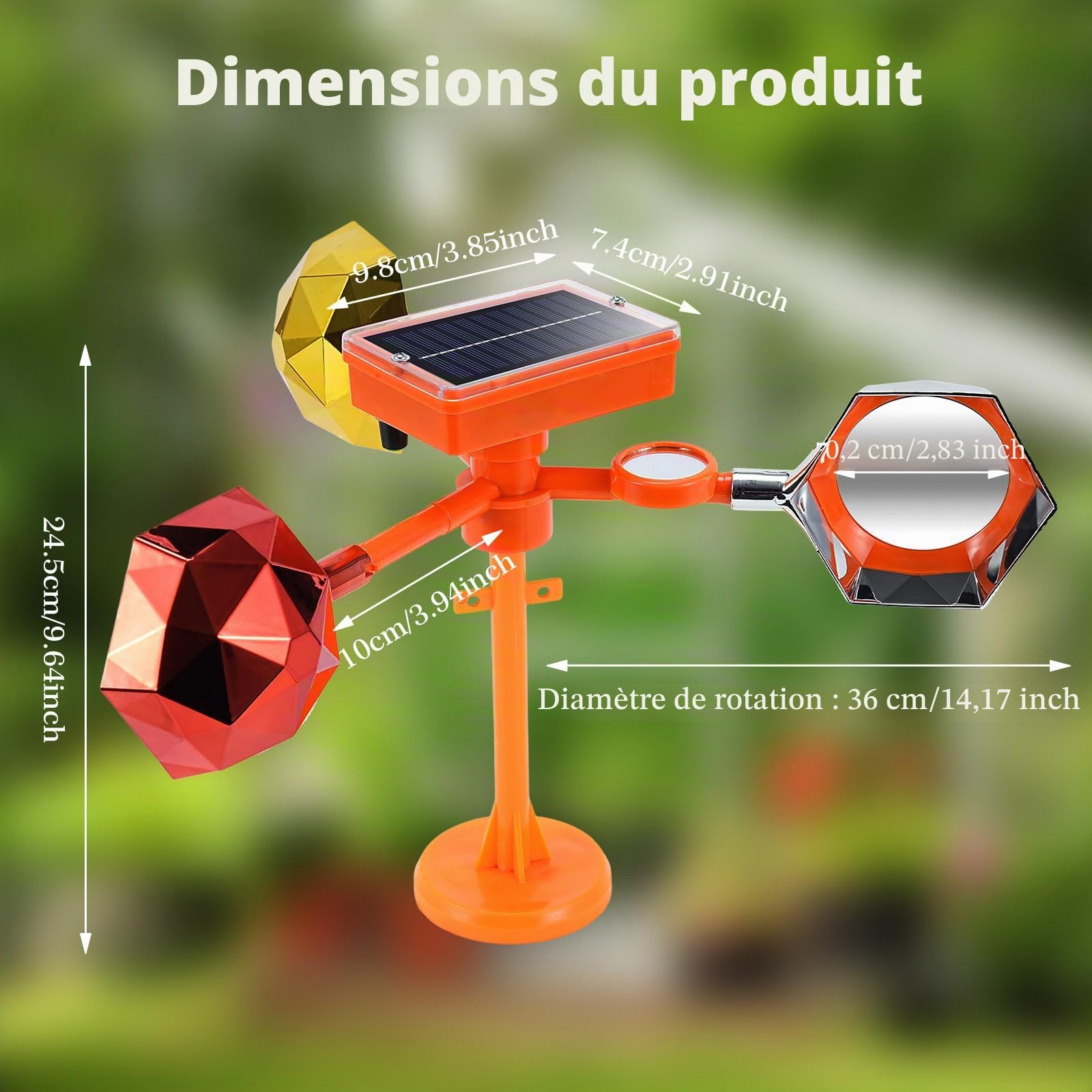 Effaroucheur Oiseaux, Répulsif Contre Les Pigeons avec Bruit de Dissuasion, Réflexion à 360°, Repulsif Pigeon Réflecteurs Rotatifs Les Pigeons, pour Jardin, Balcon, Verger, Cour