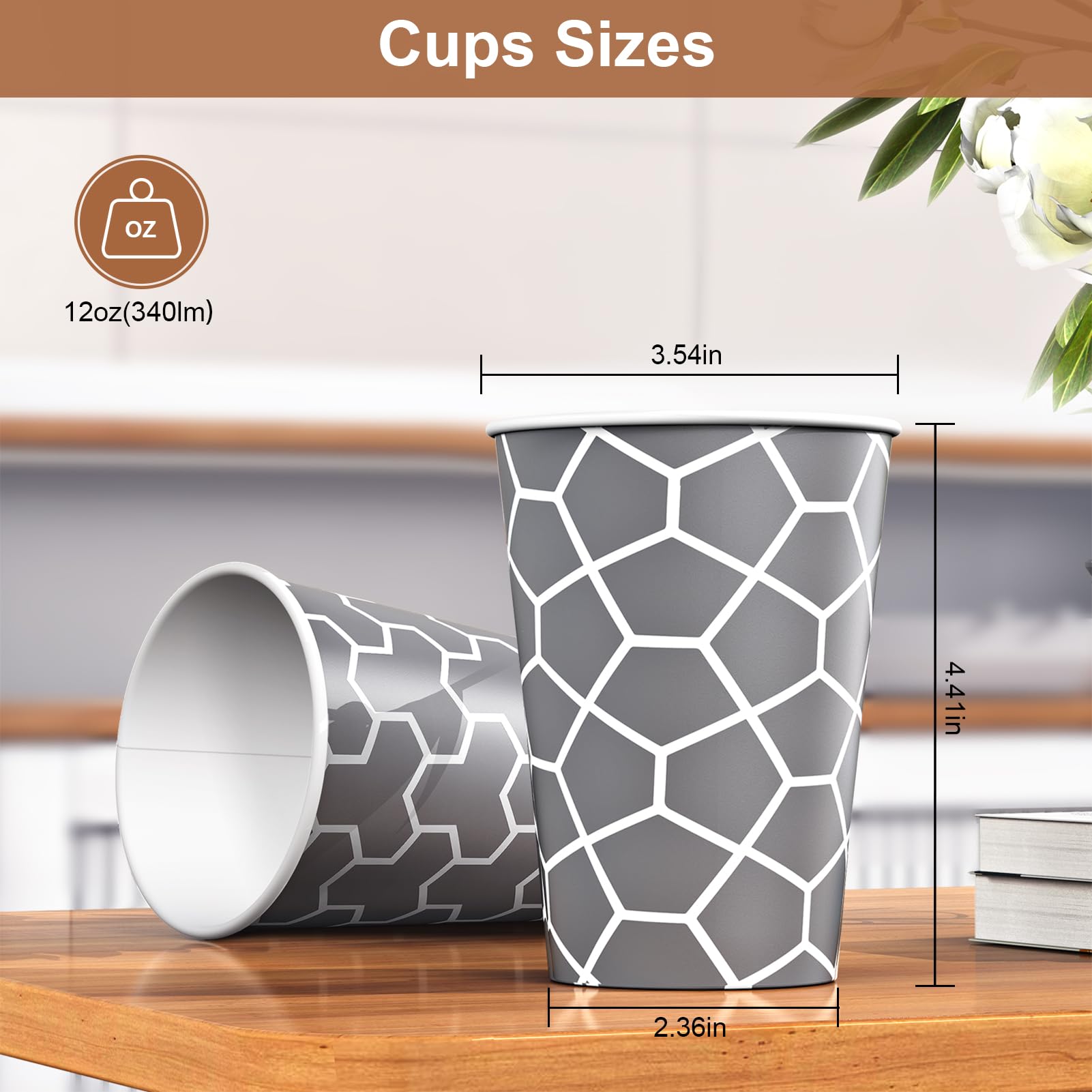 240 Pack 12 oz Paper Cups, Insulated Disposable Hot Cups — Amazon image 2