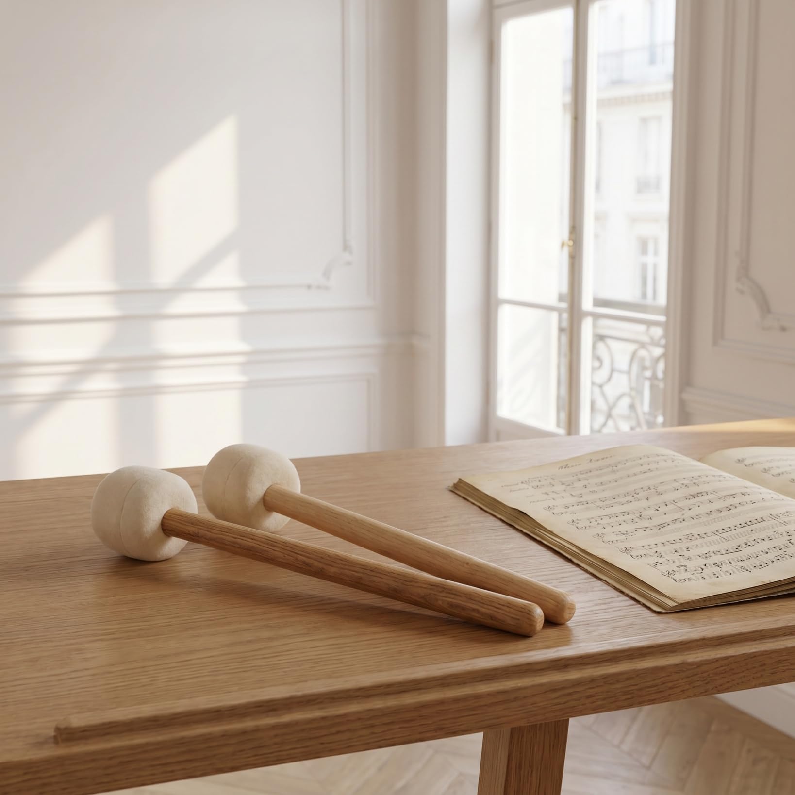 Toyvian 2 pezzi Mazzetto di grande cassa in legno con testa in feltro di lana bacchette per tamburo percussione accessorio pratico per principianti e musicisti