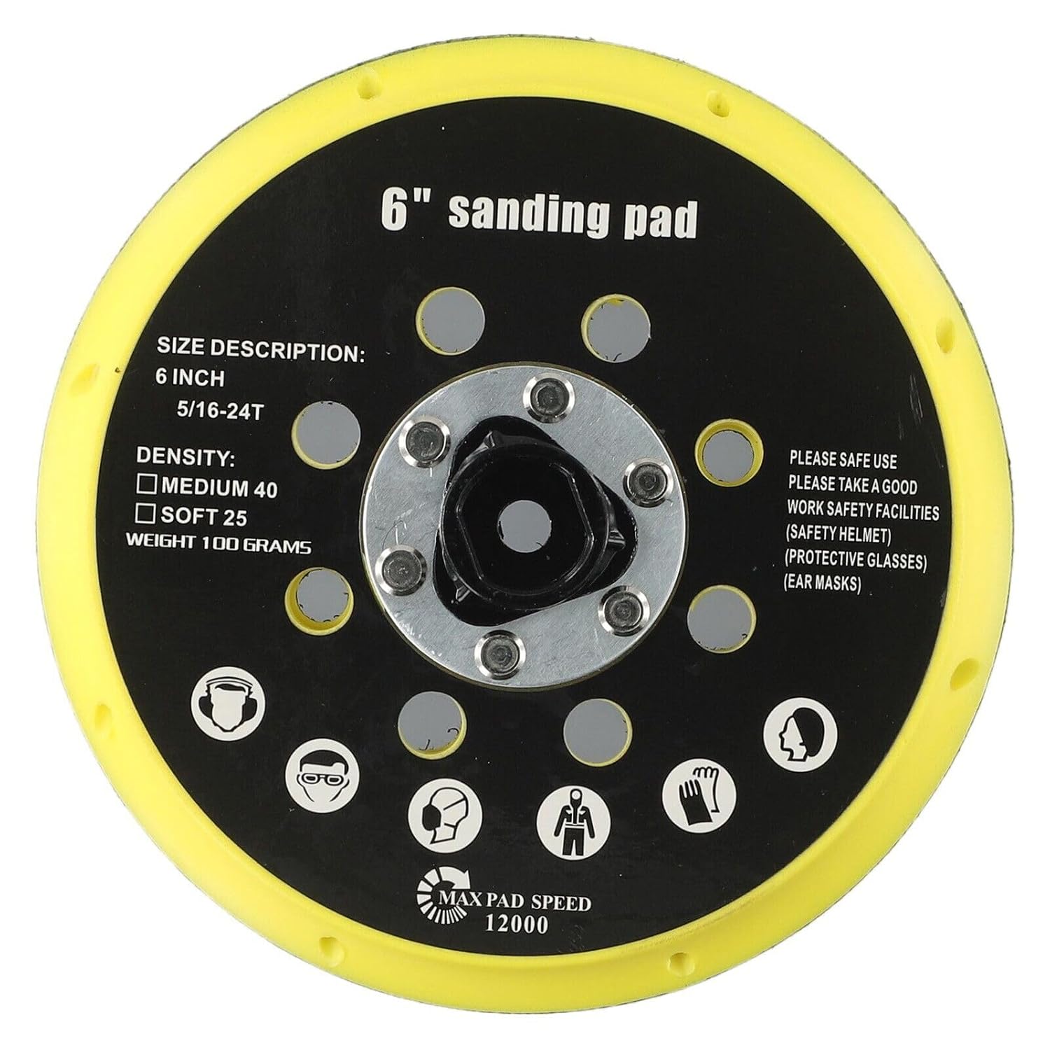Elecshop Spare Part Sander Backing Pad Sanding Disc 6 Inch for Orbital Sander Grinding Pad