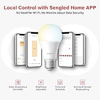 Vista 3 de Sengled Bombillas inteligentes de modo dual con control remoto y aplicación, bombillas LED 2700K-6500K regulables, bombillas de control remoto