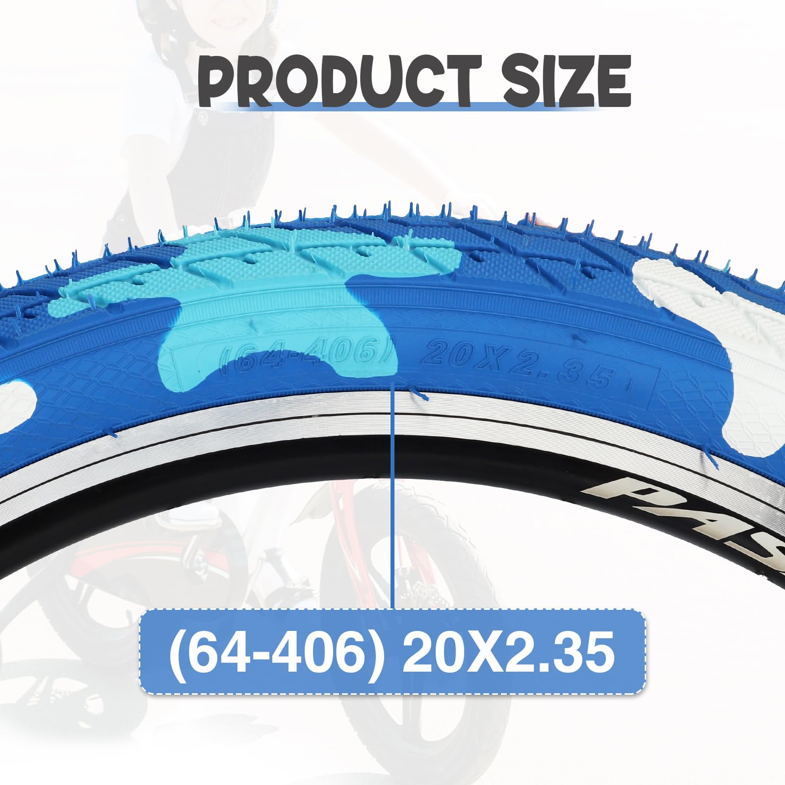 ZUKKA Zestaw par opon rowerowych 20 x 2,35", składane opony 30 TPI, płaszcz 60-406, zamiennik do rowerów górskich, BMX, Freestyle, Kids Bike, Cruiser, rower składany