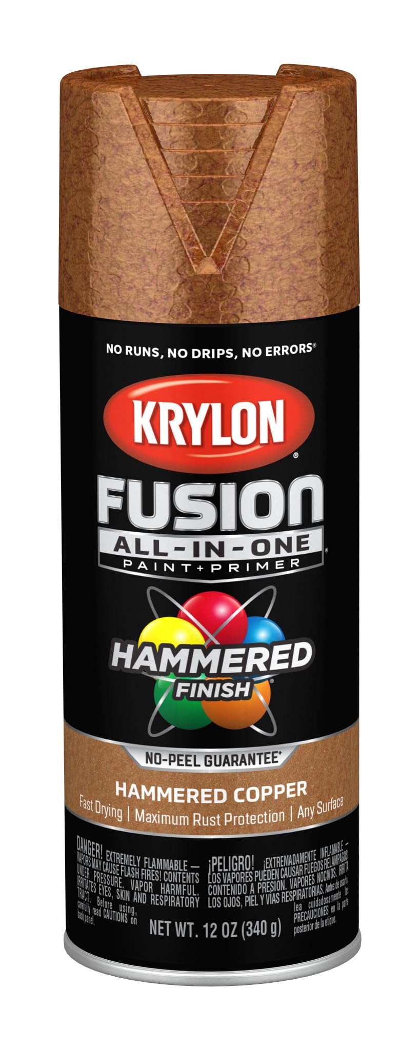 Fusion All-In-One Adhesive Hammered Finish Spray Paint for Indoor/Outdoor Use, 12 oz, Copper
