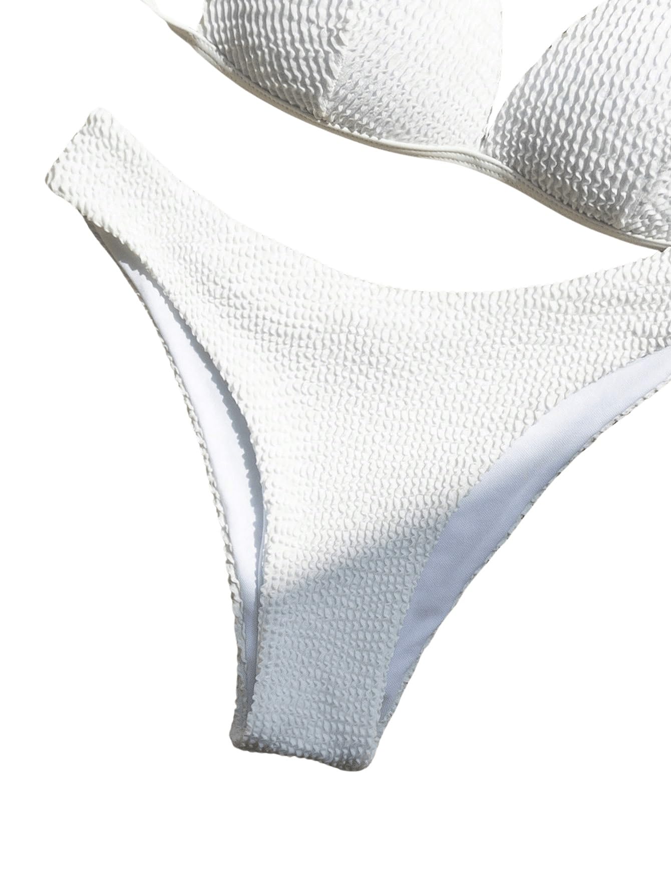 GORGLITTER Bikini damskie z fiszbinami, wiązane na szyi, bikini push up, z łańcuszkami, seksowny, dwuczęściowy strój kąpielowy