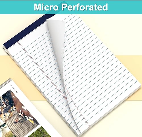 Miniatura 13 de 6 blocs de notas perforados con rayas universitarias, bloc de notas de escritura de 4 x 6 pulgadas para planificación diaria, bloc de notas pequeños