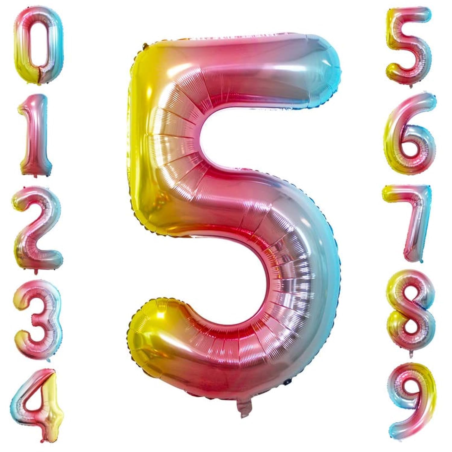 GOER Gold Foil Balloons Number 5,Huge Number Balloons for 5th 15th 25th 35th 45th Birthday Party Supplies Anniversary Decorations (3 pcs,42 inch,32