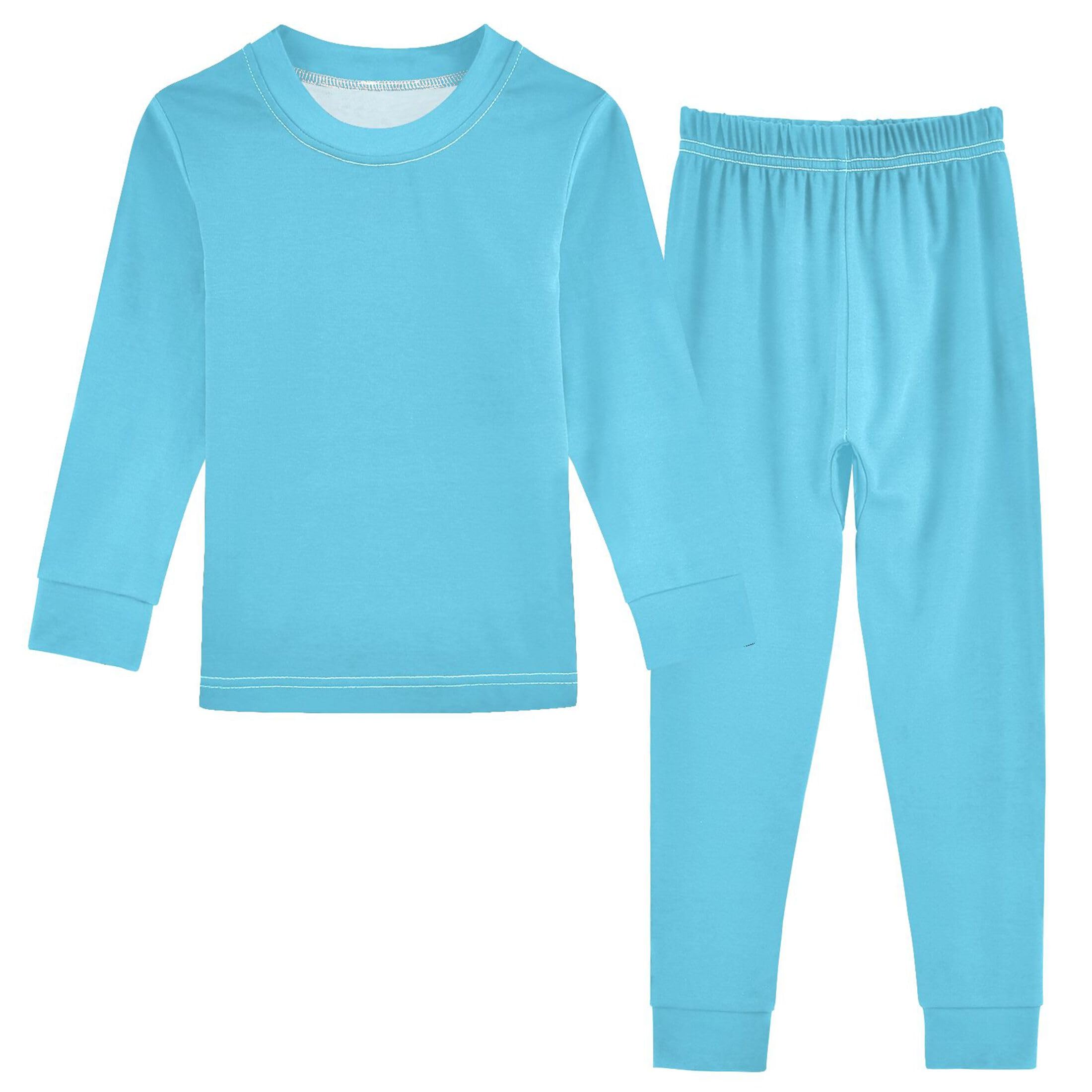 Sky Blue Long Sleeve Pajamas Set Sleepwear Jammies 2pcs Set Pjs Sky Blue