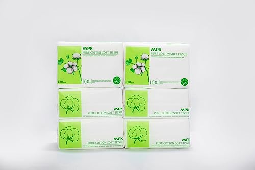 Miniatura 6 de MPK - Toallitas secas para bebés 100% algodón, sin perfume e hipoalergénicas, 120 unidadespaquete, 720 unidadespaquete de 6 pañuelos faciales